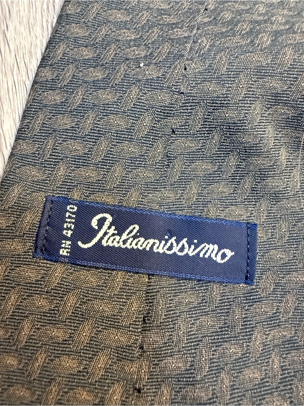 Italianissimo 100% Silk Tie Classic Basketweave Pattern Italian Neck Tie Mossy - Picture 9 of 11